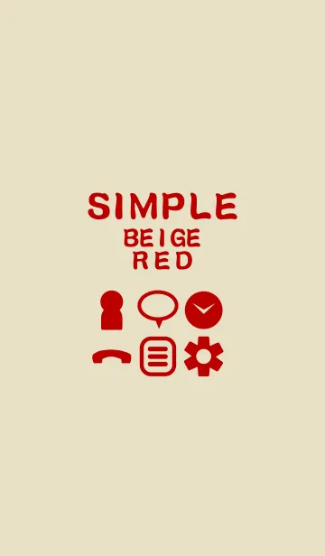 [LINE着せ替え] SIMPLE beige×redの画像1