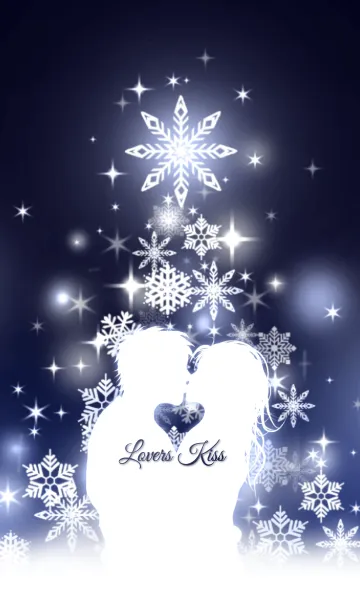 [LINE着せ替え] ♥ペア♥Lovers Kiss Snow Crystal Tree Bの画像1