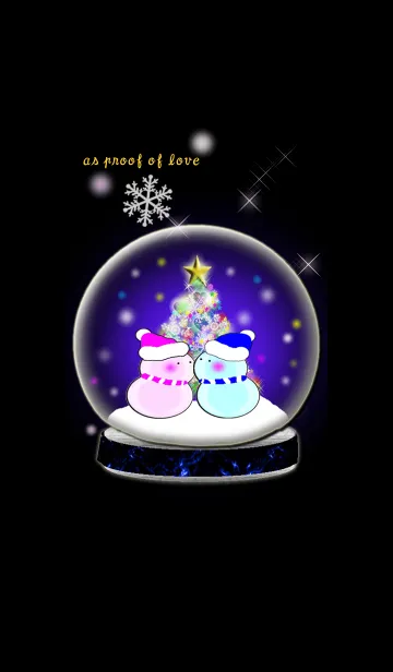 [LINE着せ替え] 愛の証(雪だるま11)ブルーの画像1