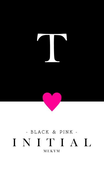 [LINE着せ替え] INITIAL T -BLACK＆PINK-の画像1