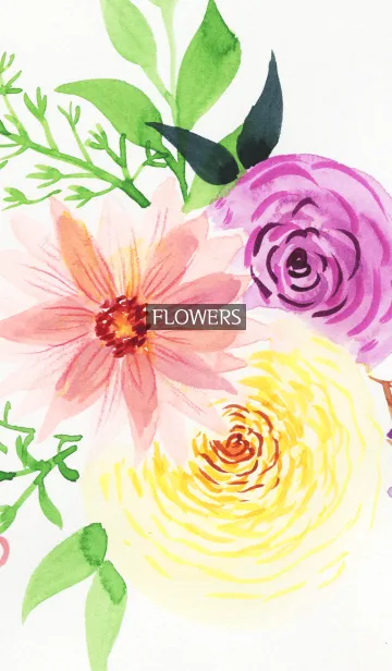 [LINE着せ替え] water color flowers_371の画像1