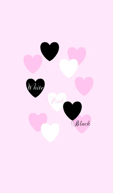[LINE着せ替え] Black＆White＆Pink Heartの画像1