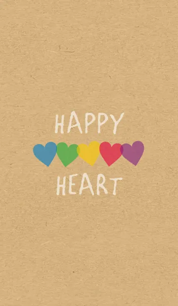 [LINE着せ替え] HAPPY HEART -5color KRAFT-の画像1