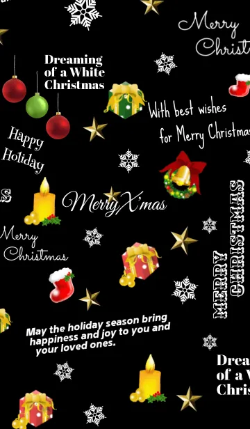 [LINE着せ替え] ♥ペア♥wish you a Merry Christmas.BLACKの画像1