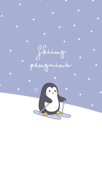 [LINE着せ替え] Skiing penguinsの画像1