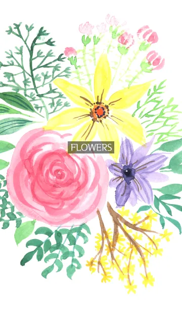 [LINE着せ替え] water color flowers_381の画像1
