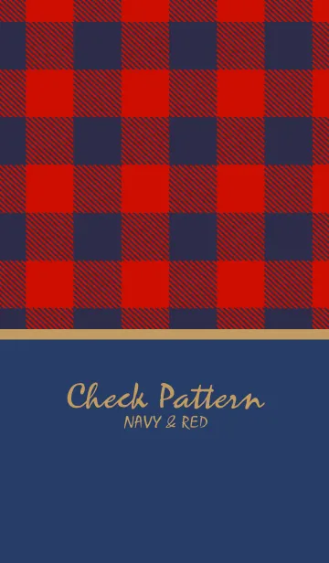 [LINE着せ替え] Check Pattern NAVY+RED 5の画像1