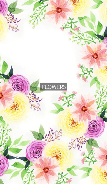 [LINE着せ替え] water color flowers_372の画像1