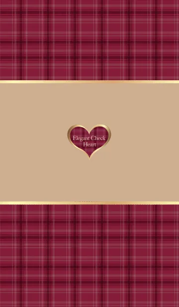 [LINE着せ替え] Elegant Check Heart Bordeauxの画像1