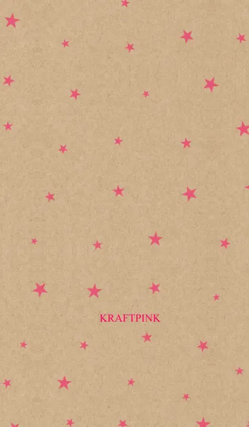 [LINE着せ替え] クラフト紙とピンクの星の画像1