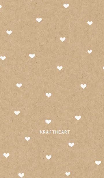 [LINE着せ替え] クラフト紙とハート(白)の画像1