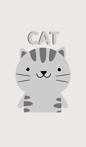 [LINE着せ替え] Simple Cute Gray Cat Theme Vr.2(jp)の画像1