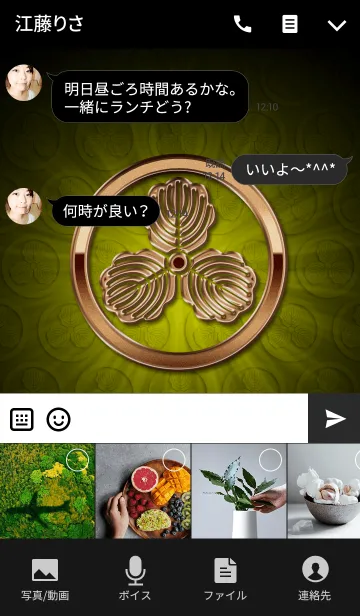 [LINE着せ替え] 家紋 15（丸に三つ柏）<銅>の画像4