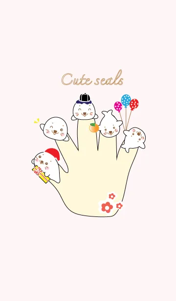 [LINE着せ替え] Cute seals theme v.1の画像1