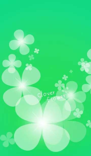 [LINE着せ替え] clover♡flower♡エメラルドグリーンverの画像1