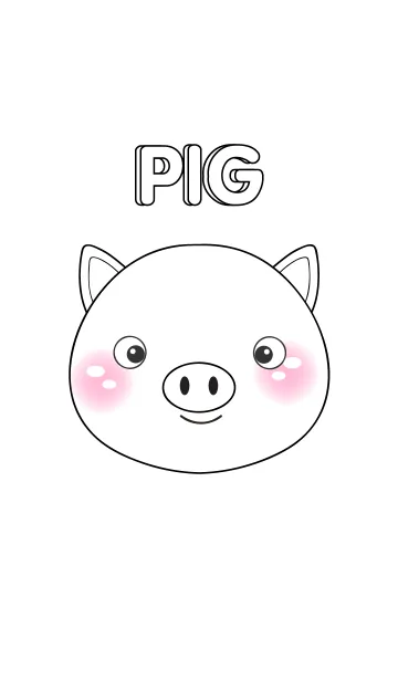 [LINE着せ替え] Simple White Pig theme(jp)の画像1