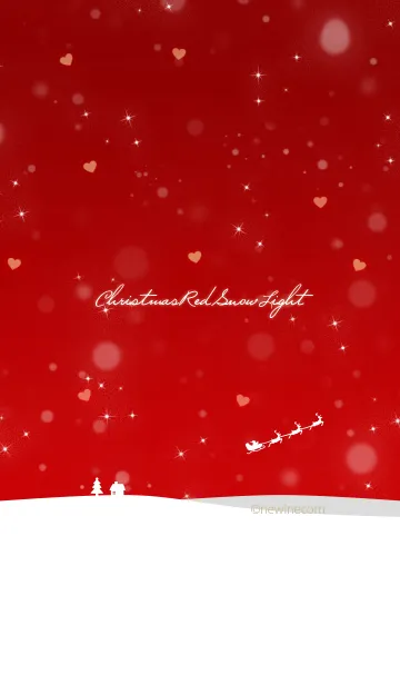 [LINE着せ替え] クリスマス レッド スノー ライトの画像1