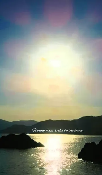 Fishing from rocks by the shore.の着せ替えメイン画像