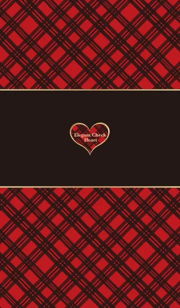 [LINE着せ替え] Elegant Check heart タータンチェックの画像1