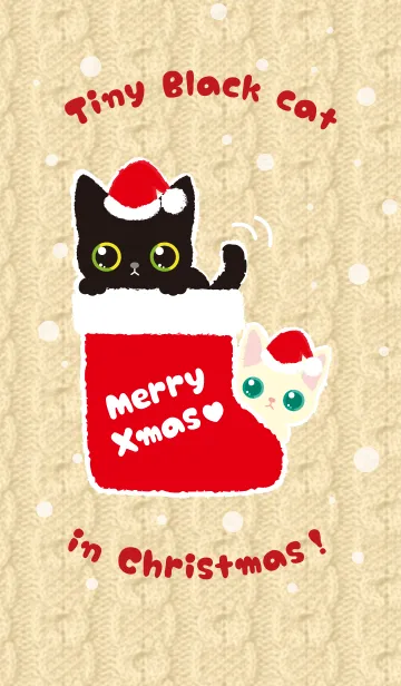 [LINE着せ替え] Tiny Black Cat in Christmas！の画像1