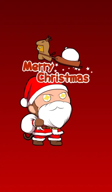 [LINE着せ替え] お猿とイノシシのクリスマス♪の画像1