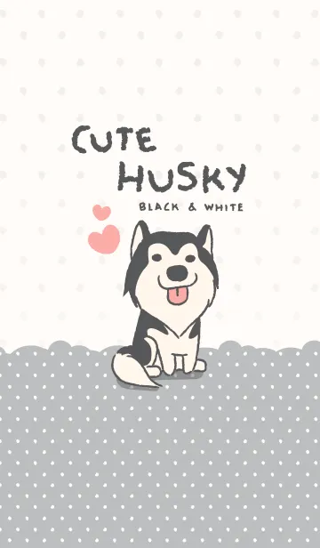 [LINE着せ替え] Cute Husky (Black ＆ White-JP)の画像1