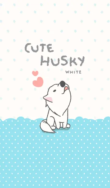 [LINE着せ替え] Cute Husky (White-JP)の画像1