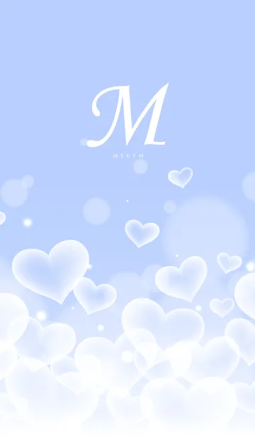 [LINE着せ替え] INITIAL -M- Heart blue cloudの画像1