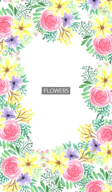 [LINE着せ替え] water color flowers_382の画像1