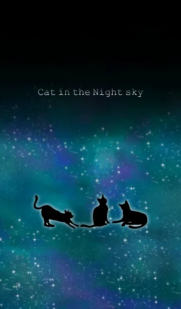 [LINE着せ替え] 夜空の猫の着せ替えの画像1