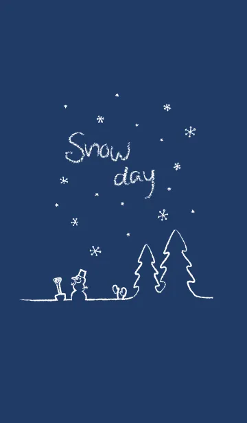 雪の日 〜カード風ネイビーの着せ替えメイン画像