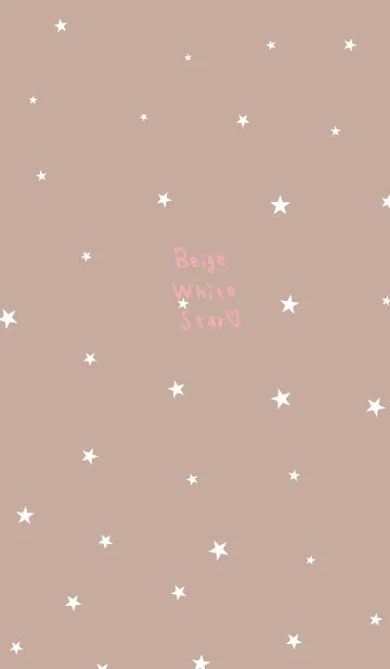 [LINE着せ替え] ベージュホワイトの星とピンクの画像1