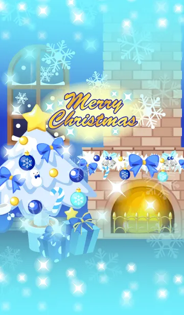 [LINE着せ替え] Merry Christmas！クリスマスのお部屋ー青の画像1
