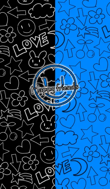 [LINE着せ替え] ハッピーフレンズ -Blue-の画像1