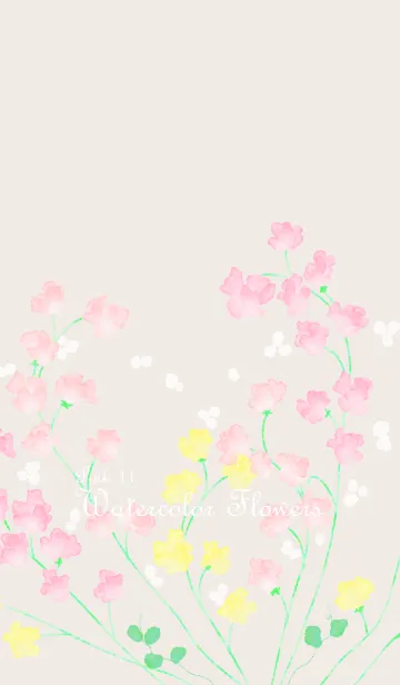 [LINE着せ替え] 水彩のお花(スイトピー)/ピンク11の画像1