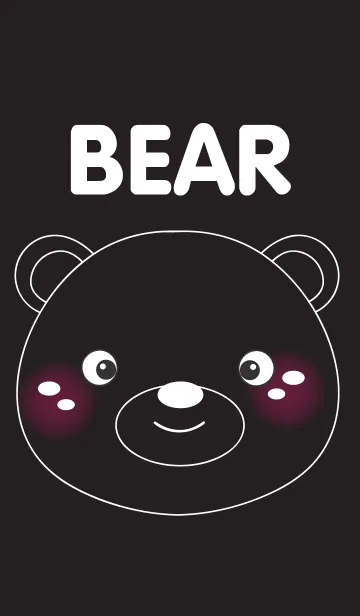 [LINE着せ替え] Simple Black Bear theme Vr.1(jp)の画像1
