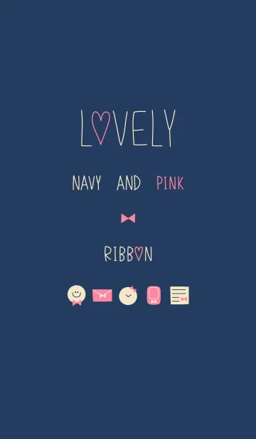 LOVELY NAVY AND PINK RIBBONの着せ替えメイン画像
