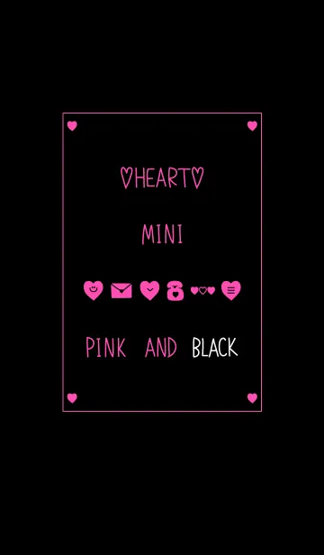 [LINE着せ替え] HEART MINI PINK AND BLACKの画像1