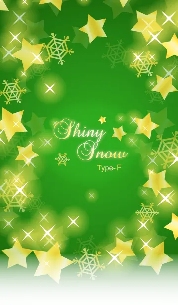 [LINE着せ替え] シャイニースノー☆☆☆ Type-F 雪+緑+金の画像1