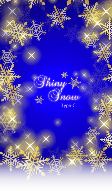 [LINE着せ替え] シャイニースノー☆☆☆ Type-C 雪+青+金の画像1