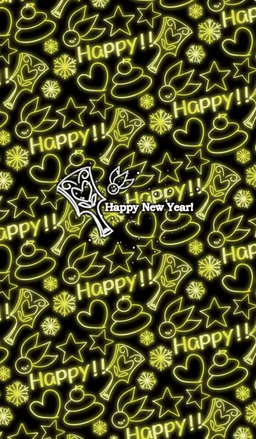 [LINE着せ替え] Happy New Year ！ -Neon style-の画像1