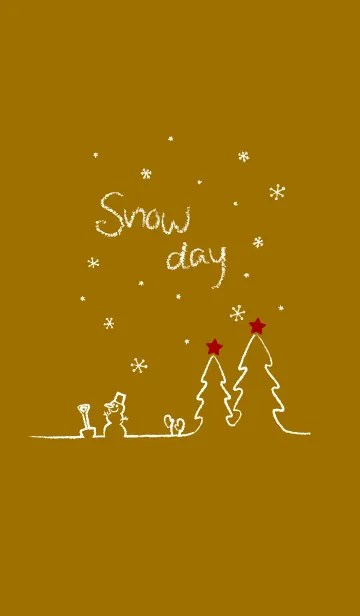 [LINE着せ替え] 雪の日 ～カード風マスタードイエローの画像1