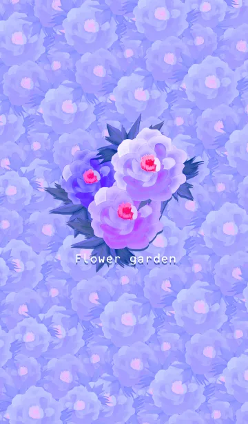 [LINE着せ替え] フラワーガーデン -Blue purple-の画像1