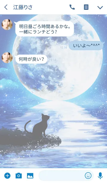 [LINE着せ替え] Fullmoon and catの画像3