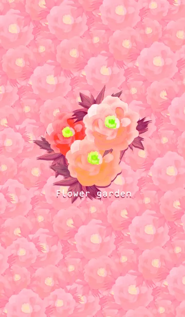 [LINE着せ替え] フラワーガーデン -Pink orange-の画像1