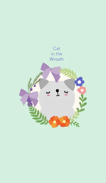 [LINE着せ替え] Cat in the wreathの画像1