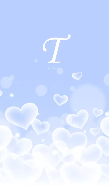 [LINE着せ替え] INITIAL -T- Heart blue cloudの画像1