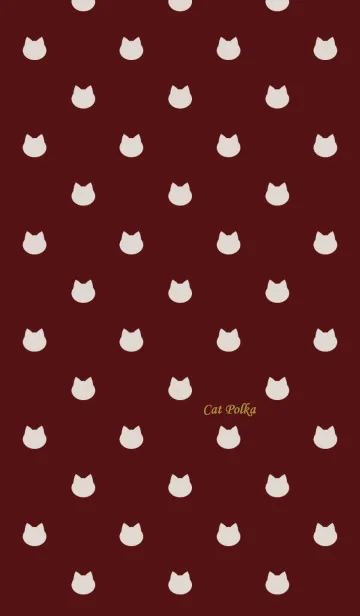 [LINE着せ替え] Cat Polka[Bordeaux and Greige]の画像1