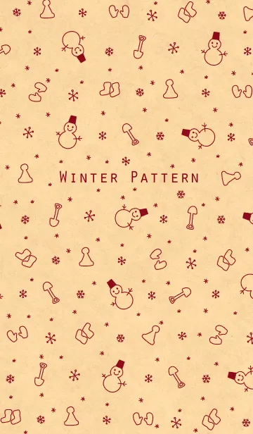 [LINE着せ替え] 冬のアイテムパターン 〜クラフト紙の画像1