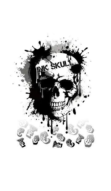 [LINE着せ替え] 墨ドクロ2 -INK SKULL-*の画像1